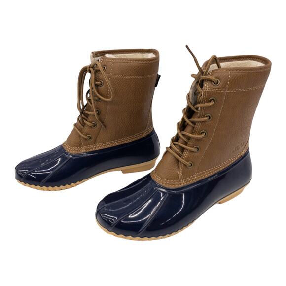 JBU Jambu Womens Waterproof Winter Duck Boots  Maplewood  Navy Blue Tan 8 or 11 - Picture 2 of 8